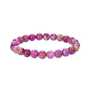 Purple Imperial Jasper Gemstone Bracelet 8mm